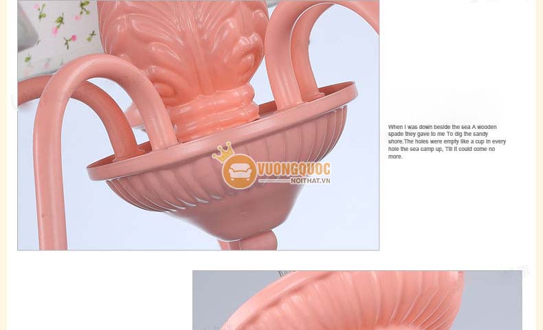 Đèn chùm trẻ em màu hồng ngọt ngào UHS126-13